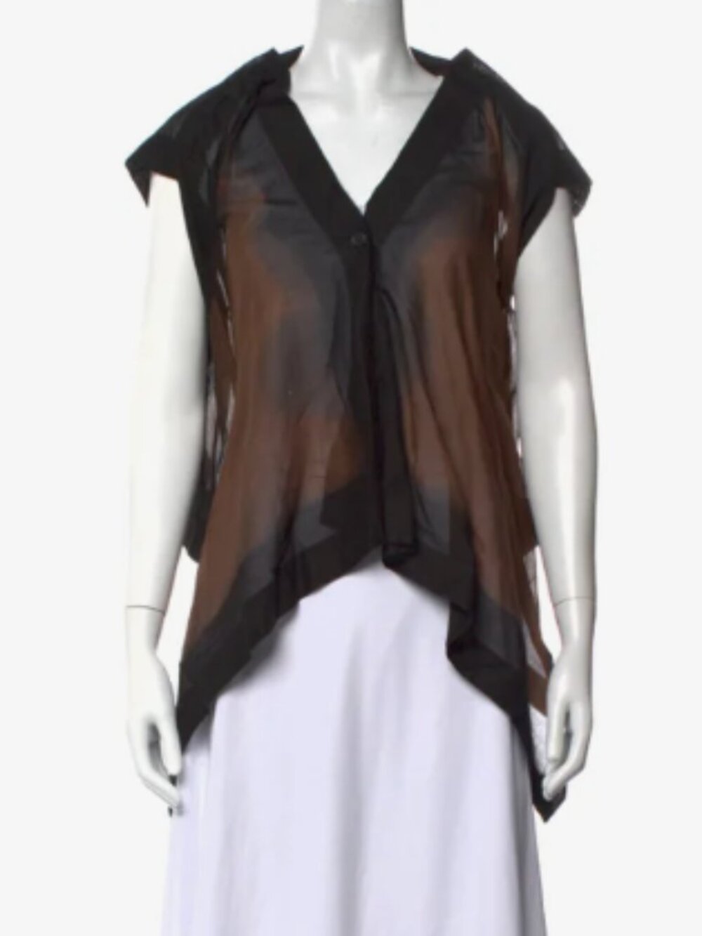Issey Miyake V-Neck Sleeveless Top